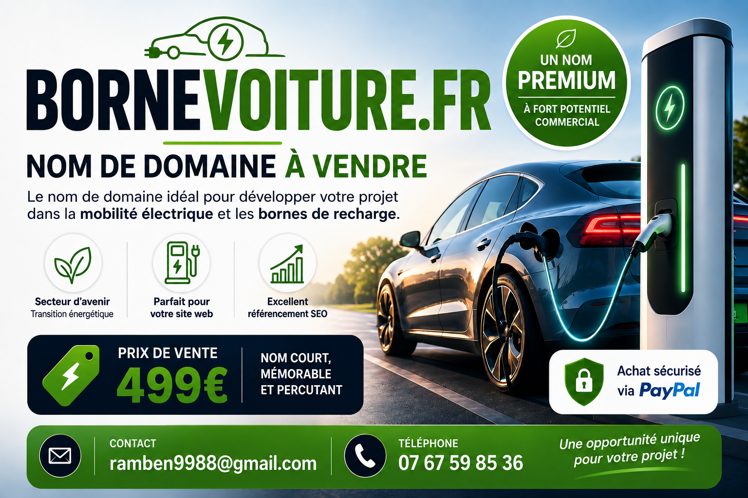 BorneVoiture.fr - Nom de domaine à vendre